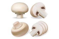 Champignon mockup set, realistic style Product Image 1