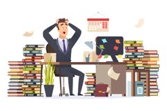 Overworked businessman. Stressed frustrated director manager Product Image 1
