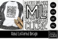 Master List Clerk Typography Shirt | Hand Lettered Cut File Product Image 1
