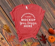 Bella Canvas 3001 Mock-up fall themed, Black Heather Product Image 2