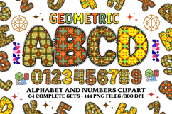 Geometric Alphabet png clipart, geometric letters doodle Product Image 1