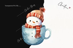 Cute Christmas Snowman Mug Clipart | Christmas Clipart Product Image 2