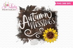 Autumn blessings watercolor sublimation design Product Image 1