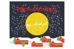Winter City and Santa Claus in Flat design Product Image 1