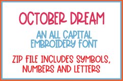 OCTOBER DREAM EMBROIDERY FONT Product Image 1
