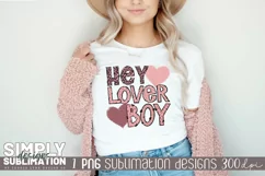 Hey Lover Boy Sublimation T-Shirt Design | Png | Valentines Product Image 3