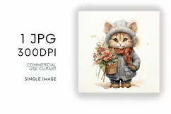 Christmas Cat Duo Digital Paper JPG & Image PNG Product Image 2