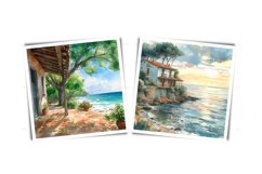 Watercolor houses by the sea clipart Product Image 6