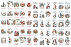Merry Christmas Card. Printable cards BUNDLE Product Image 10