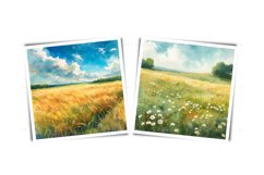 Watercolor field with meadow flowers - wildflowers JPG Product Image 4