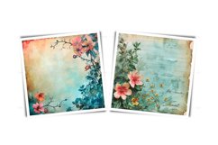 Watercolor scrapbooking pages backdrop JPG - wall of flowers Product Image 3