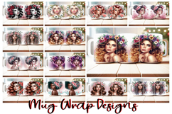 170 Feminine Mug Wrap Designs 11oz &amp; 15oz PNG Afro, Floral Product Image 7