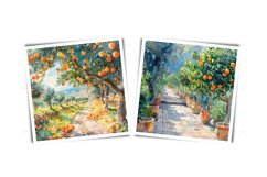 Watercolor orange garden - orchard JPG Product Image 4
