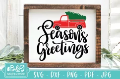 Seasons Greeting Christmas Truck SVG | Christmas Sign SVG Product Image 3