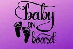 Baby on board baby footprints svg cut file, car window decal Product Image 2