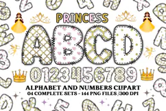 Princess Alphabet png clipart, princess letters doodle Product Image 1