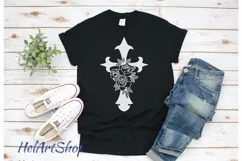 Cross svg, Christian svg, Floral design cut file Product Image 2
