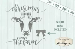 Cow with Bow Christmas on the Farm SVG DXF Files Product Image 2