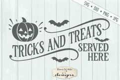 Tricks and Treats Served Here - Halloween Pumpkin - SVG DXF Product Image 2
