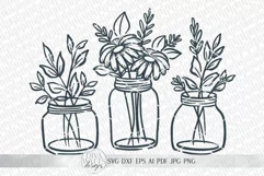 Mason Jar Flower Arrangement SVG | Farmhouse Sign | dxf and Product Image 2