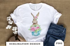 Bunny and Tea Cups Sublimation download PNG Product Image 4