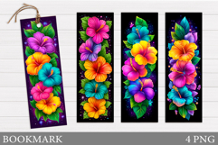 Tropical Flowers Bookmark. Flowers Bookmark Sublimation Product Image 1
