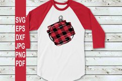 Hand drawn Christmas ornament Plaid SVG Product Image 3