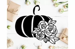 Pumpkin svg, Floral pumpkin svg, Thanksgiving svg cut file Product Image 1