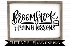 Broomstick Flying Lessons - Halloween - Hand lettered SVG Product Image 1