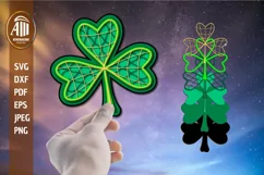 3d Layered Shamrock| Shamrock mandala SVG| Clover mandala Product Image 1