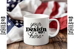 4th of July white 11oz blank coffee mug mockup Product Image 1