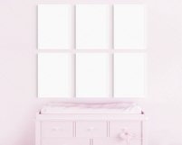Girl&#039;s Room Nursery A4 White Frame Digital Pink Mockup/M207 Product Image 3
