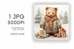 Christmas Bear Duo Digital Paper JPG & Image PNG Product Image 2