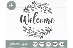 Welcome SVG, Farmhouse Wreath SVG, Welcome sign svg, Porch Product Image 2