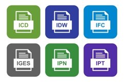Set Of File Formats Icons Product Image 1