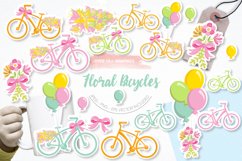 Floral Bicycles graphics and illustrations Product Image 1