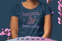 Anti-Social Butterfly Hand Lettering SVG Product Image 1