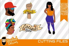 5x Black Girl Layered SVG, Afro Woman svg, Beard Man svg Product Image 1