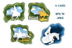 Equestrian sport Vector Paper Art Style Product Image 2