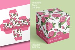 Printable Pink Roses Cube Boxes for Small Gifts Set of 4 Product Image 5