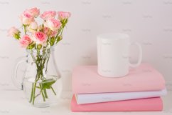 Coffee mug mockup with pink roses Product Image 3