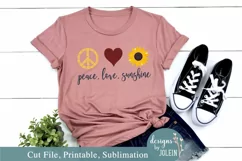 Peace, Love, Sunshine - SVG, Sublimation, Printable Product Image 2
