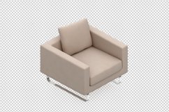 Isometric Arm Chair 3D isolated render Product Image 1