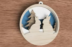 Christmas ornament laser cut file - Bunny family of 2 Product Image 4