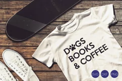 Dogs Books & Coffee SVG, DXF, PNG Cut Files Product Image 1
