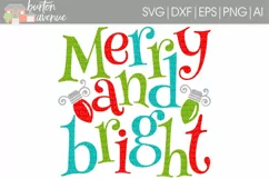Merry and Bright cut File - SVG DXF EPS AI PNG Product Image 1