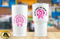 In October-We Wear Pink SVG Awareness Ribbon SVG PNG EPS DXF Product Image 6