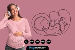 Baby in Womb Illustrations for T-Shirt Design Product Image 1