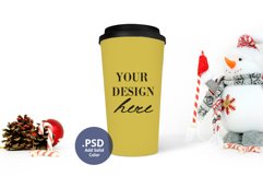 Christmas travel mug mockup, Full wrap mockup Glitter mockup Product Image 6
