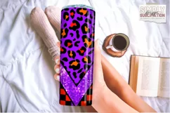Halloween Colored Checkered 20 oz Skinny Tumbler Wrap| Png Product Image 2